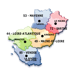 Carte Pays-de-la-Loire