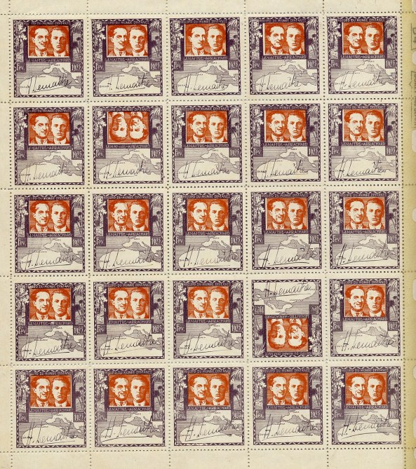 Planche dentelée et gommée, vig. signées LEMAITRE