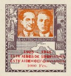 Planche essais ND dble surch. orange 1945 - 1A