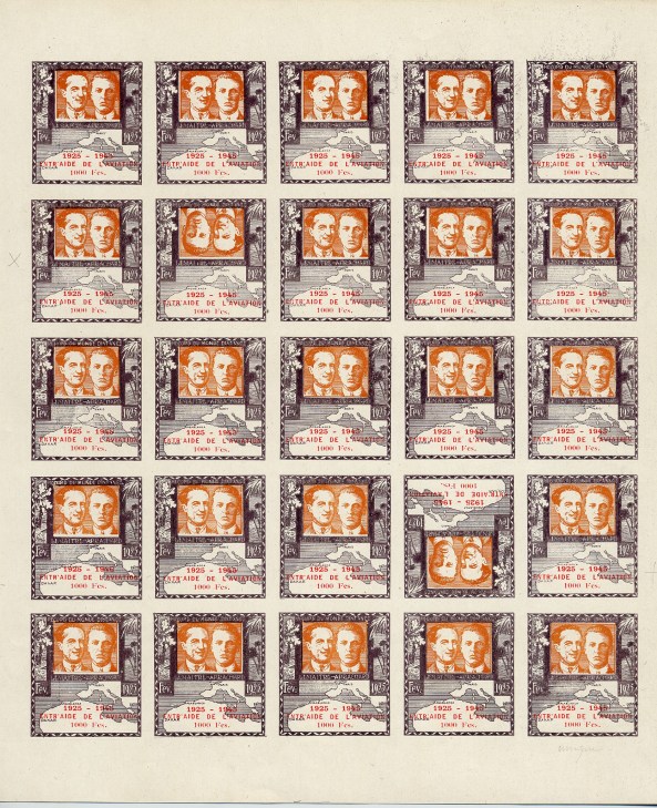 Planche essais ND surch. orange